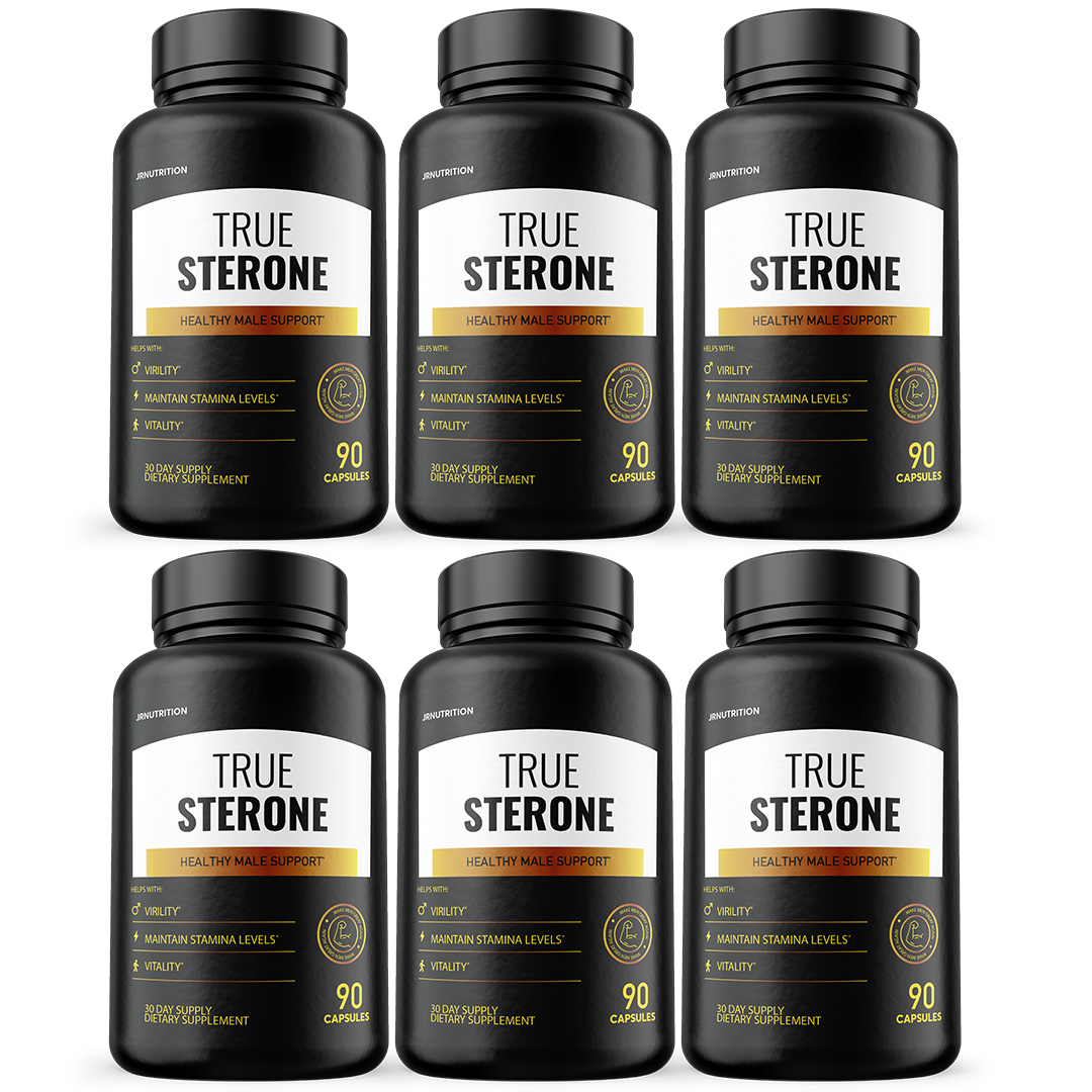 True Sterone Male Health Pills to Boost T-Levels and Performance - 6 Bottles